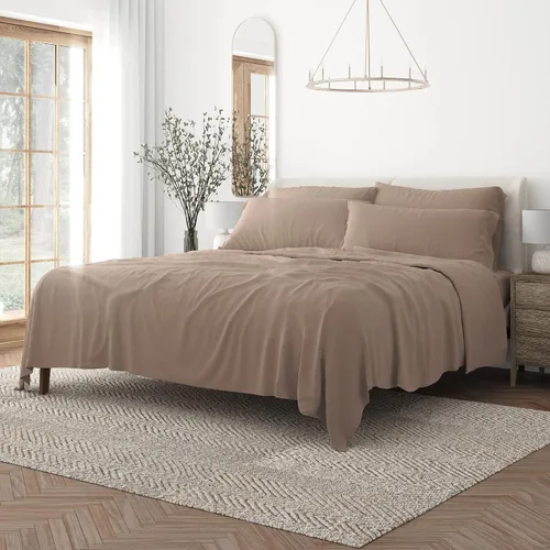 Vista 18 de Merit Linens Juego de sábanas de microfibra sólida ultra suave con fundas de almohada adicionales, tamaño individual, aguamarina