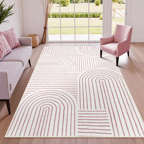 Vista 29 de Lahome Alfombras lavables abstractas, alfombra azul de 4 x 6 pies para dormitorio, guardería, suave, antideslizante, moderna, alfombra ultradelgada