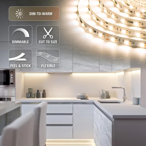 Vista 3 de Armacost Lighting RibbonFlex Pro 185250 - Cinta de luz LED blanca de 24 V, atenuada a cálida, 32 pies (32.8 ft)