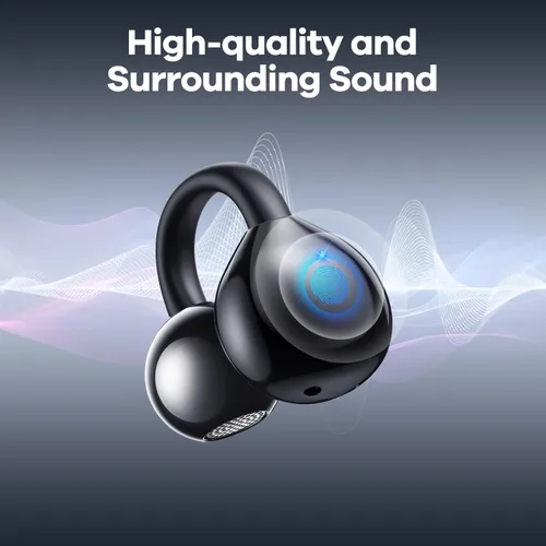 Vista 5 de Auriculares inalámbricos abiertos con clip de oreja con pantalla digital LED, estuche de carga, control táctil, Bluetooth 5.4, conducción de aire
