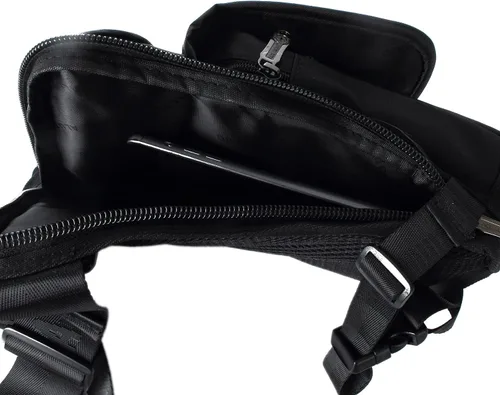 Vista 6 de Anjoy Bolsa táctica de lona para la pierna al aire libre para hombres y mujeres moto ciclismo multi-bolsillo cintura Fanny bolsa de viaje senderismo