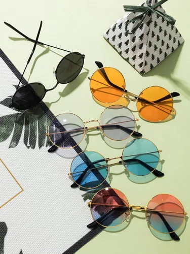 Vista 4 de 28 pares de gafas de sol hippie redondas de colores gafas de discoteca de los años 70 trajes de sol geniales para fiestas de mujeres y hombres