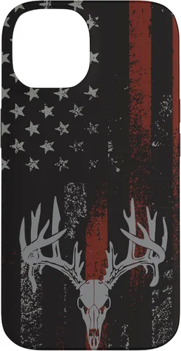 Vista 4 de Funda para iPhone 16 con la bandera americana de cola blanca ciervo Buck Hunting USA FLAG Hunter