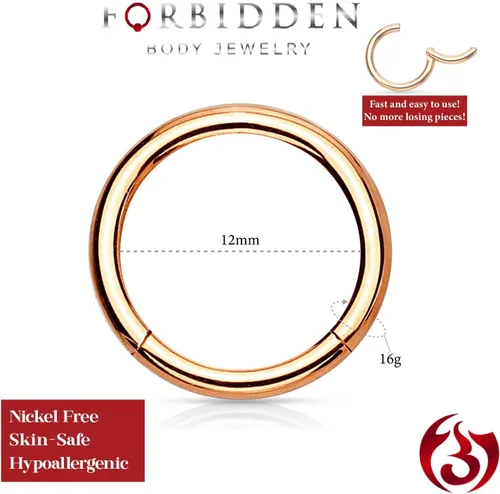 Vista 28 de Forbidden Body Jewelry - Piercing para la nariz de acero quirúrgico 316L con bisagra, 14G, 16G, 18G, diámetro de 15/64, 5/16, 25/64, 15/32 pulgadas