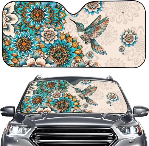 Vista 18 de Talayituse Parasol para parabrisas de automóvil, diseño de gato divertido 3D, ajuste universal, para automóvil, camión, SUV, bloquea el sol