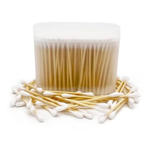 Vista 9 de 1500 piezas de algodón de bambú natural, hisopos de algodón biodegradables orgánicos
