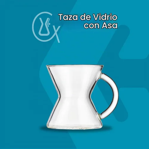 Vista 2 de Chemex Taza de café con mango de vidrio coloreado, 10 onzas, zafiro, diseño