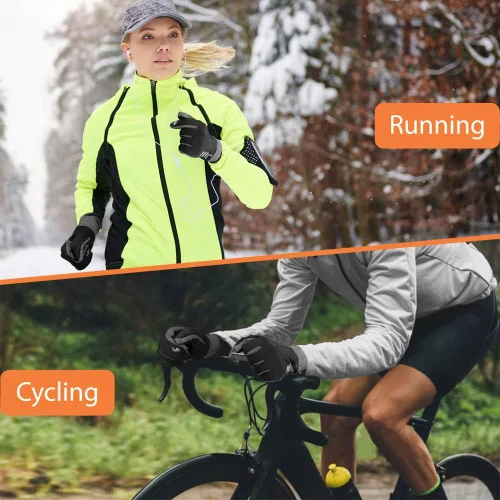 Vista 5 de SUN CUBE Guantes de invierno para hombres y mujeres, guantes térmicos para pantalla táctil, calentadores de manos, antiagarre, antideslizantes
