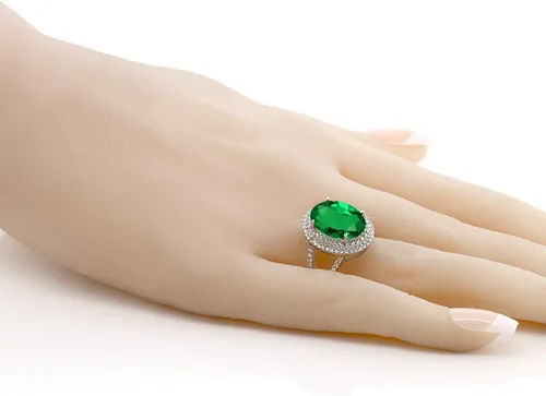 Vista 4 de Gem Stone King Anillo de piedra natal ovalada de 0.55 x 0.39 pulgadas para mujer, plata de ley 925, anillo de compromiso de boda para mujer