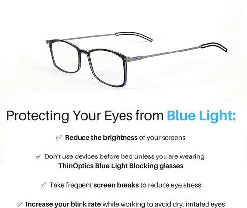 Vista 11 de ThinOptics Frontpage - Gafas de lectura para computadora con bloqueo de luz azul y funda de aluminio Milano
