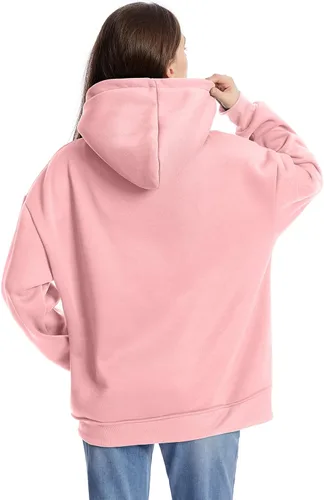 Vista 3 de KEEVICI Sudaderas con capucha para mujer, con estampado de vaca de fresa, casual, mullida