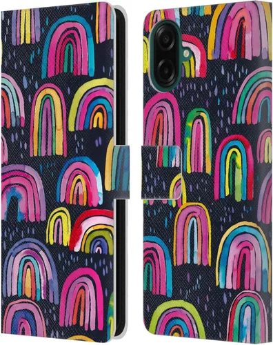 Vista 91 de Head Case Designs Officially Licensed Ninola Brushstrokes Black Summer Patterns Leather Wallet Case Compatible with Samsung Galaxy A07 4G