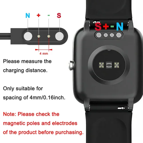 Vista 3 de Meliya Gloryfit - Cargador de reloj inteligente, cable de carga USB magnético de 0.157 pulgadas para relojes inteligentes Gloryfit T80 T70 T60 T50