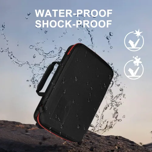 Vista 6 de Estuche organizador y soporte de almacenamiento de baterías con probador, bolsa de transporte impermeable, caja de seguridad