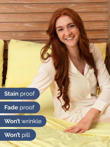 Vista 177 de Extra Deep Twin XL Sheet Set - 3 Piece College Dorm Room - White 01-Blanco