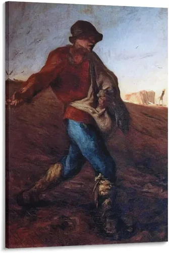 Vista 8 de Jean-Francois Millet, 11 famosas pinturas de Jean-Francois Millet – Póster artístico en lienzo de luz de la luna y arte de pared, póster moderno