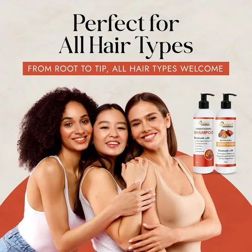 Vista 6 de Batana Oil & Sea Moss Hair Shampoo and Conditioner Set- Champú orgánico hecho a mano con aceite de ricino, aloe vera, alholva, romero, árbol