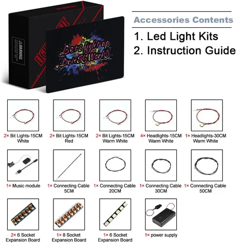 Vista 2 de BrickBling Iluminación LED compatible con Lego Home Alone 21330 Kit de construcción, versión de sonido compatible con Lego 21330, reproducción