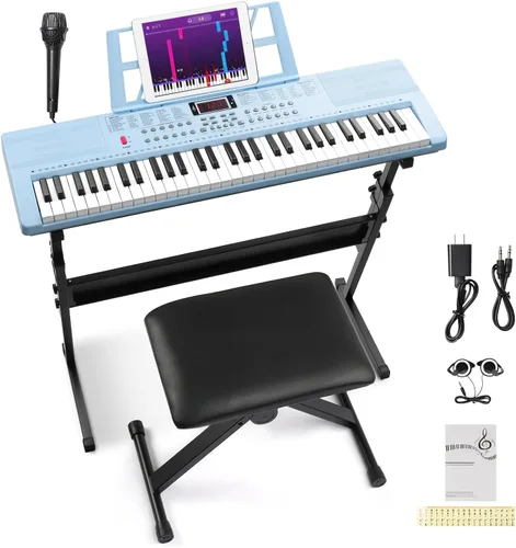 Vista 11 de Ktaxon Teclado eléctrico de 61 teclas Juego de piano eléctrico Negro