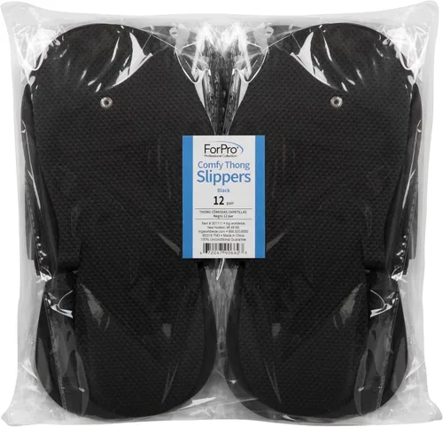 Vista 4 de ForPro Professional Collection Comfy Pedi Slippers, Disposable Foam Pedicure Slippers for Nail Salons and Spas, Individually-Wrapped, 12-Pair