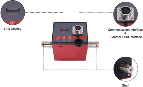 Vista 7 de Sensor de par rotativo digital ATO, sensores de par dinámico de 0.1 Nm con pantalla LCD para medición de velocidad del motor, señal de salida RS485