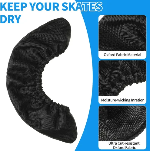 Vista 5 de Vinsot 2 pares de protectores de patinaje sobre hielo para hockey sobre hielo, cubiertas absorbentes para niños, accesorios de hockey, tela Oxford