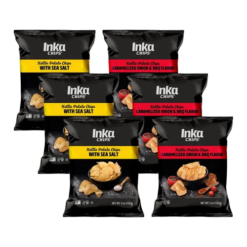 Vista 8 de Inka Crops Patatas fritas Kettle Cebolla carmelizada y barbacoa, 5 onzas (paquete de 1)