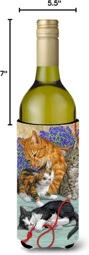 Vista 2 de Caroline's Treasures ASA2150LITERK - Abrazador de botellas de vino para gatos, botella de vino, multicolor