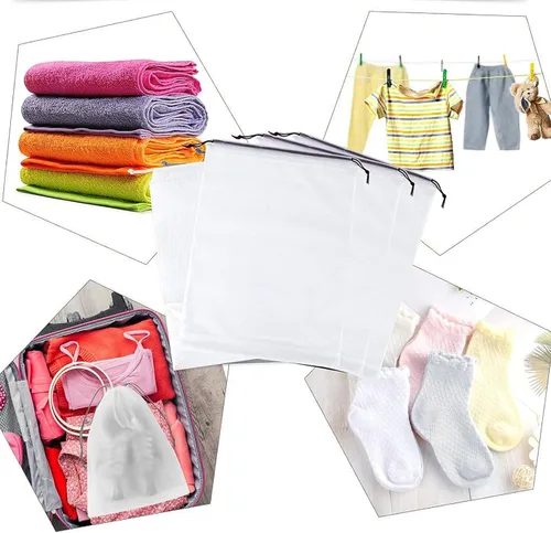 Vista 5 de Bolsa de zapatos transparente con cordón, organizador de zapatos para viajes en casa, bolsa de zapatos de viaje, organizador de zapatos portátil