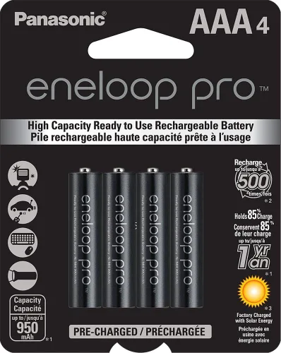 Vista 5 de Panasonic Eneloop pro - Batería recargable con cargador avanzado (4 pilas AAA, 950 mAh)