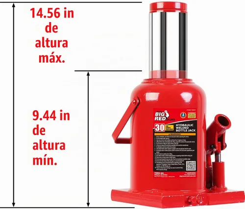 Vista 2 de Gato Torin hidráulico de botella 50 toneladas, Rojo