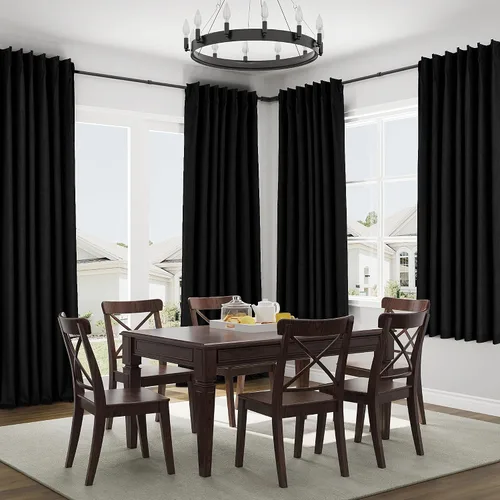Vista 6 de [Usado] Joywell Cortinas de Lino 100% Opacas de 72 Pulgadas de Largo, Cortinas de Plisado Franzido con Pestañas Traseras con Ganchos, Oscurecimiento