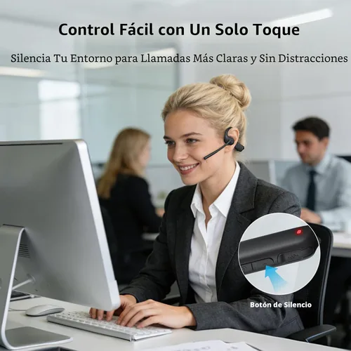Vista 5 de CXK Auriculares de oreja abierta con micrófono, Bluetooth 5.4 micrófono de cancelación de ruido dual para llamadas claras, auriculares ligeros