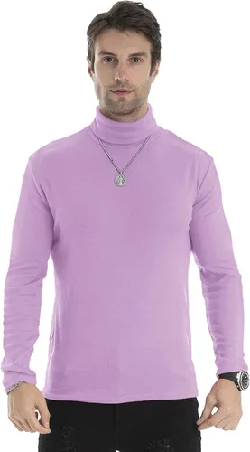 Vista 15 de Camiseta de manga larga para hombre, ajustada, ligera, con cuello de tortuga