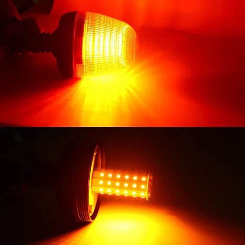 Vista 5 de 60 luces LED intermitentes ámbar intermitentes, lámpara estroboscópica de montaje flexible con soporte de enchufe, luz de advertencia de emergencia