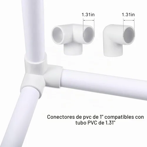 Vista 2 de Xuniea Juego de 42 accesorios de tubería de PVC de 1 pulgada, juego de codo de conexión de tienda de campaña, accesorios de codo de PVC de alta