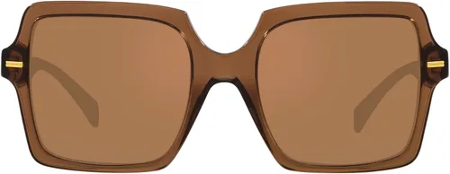 Vista 3 de Versace Lentes de sol para mujer, montura negra, lentes gris oscuro, 2.165in