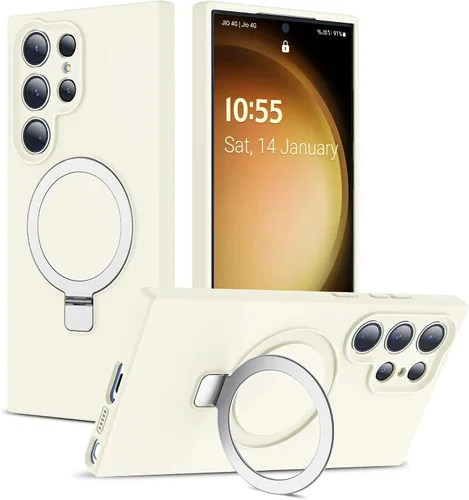 Vista 26 de SKYLMW - Funda para Samsung Galaxy S23 con soporte, 6.1 pulgadas, color negro Soporte de anillo magnético, compatible con Mag-Safe, funda