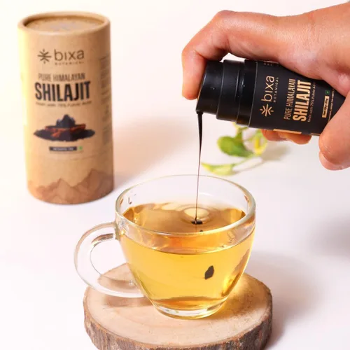 Vista 2 de bixa BOTANICAL Resina Shilajit + polvo de raíz de ashwagandha Energía natural y apoya la resistencia para hombres Apoya los músculos, el estado
