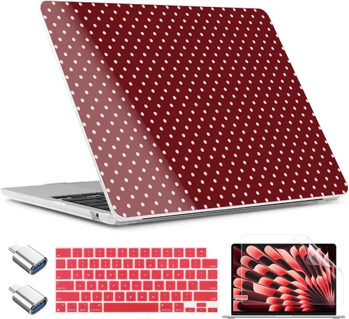 Vista 20 de TWOLSKOO Funda para MacBook Air de 15 pulgadas 2025 2024 2023 Release M4 A3241 M3 A3114 M2 A2941, carcasa rígida de plástico, protector de pantalla
