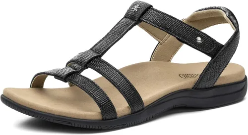 Vista 11 de Rihero Sandalias ortopédicas con soporte de arco para mujer, ortopédicas, cómodas, para caminar, informales, ajustables, para verano, playa