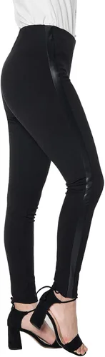 Vista 3 de Asoran Pantalones de vestir para mujer pantalones de trabajo de esmoquin negros pantalones elásticos ajustados con rayas de cuero para uso casual
