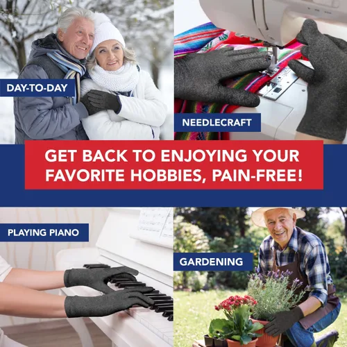 Vista 6 de Doctor Developed Full Fingered Arthritis Compression Gloves Men and Women for Arthritis, Raynauds Disease & Carpal Tunnel