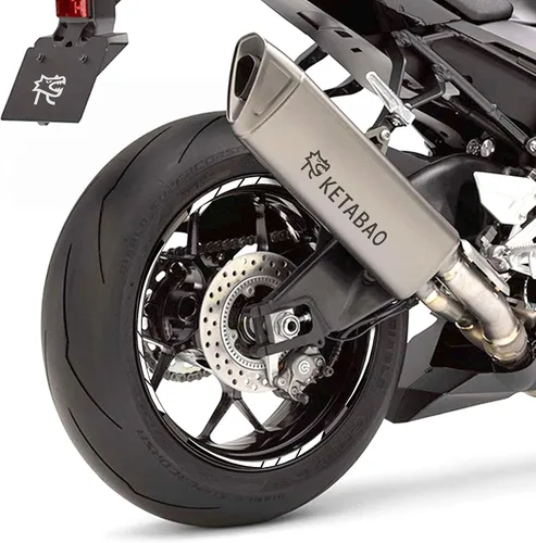 Vista 11 de KETABAO Calcomanías adhesivas de llanta de 17 pulgadas a rayas S01 compatibles con YZF R6 R1 MT 03 125 09 07 10 Tracer 700 FZ25 (azul)