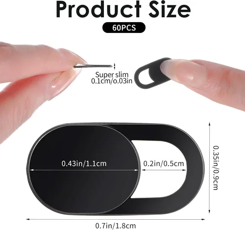 Vista 2 de 60 fundas para cámara para laptop, cubierta frontal ultrafina para teléfono, fuerte adherente, cubierta deslizante para cámara web, fundas