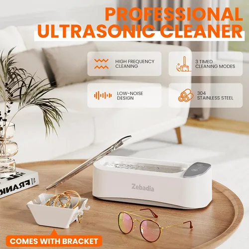 Vista 2 de Máquina Limpiadora Ultrasónica de Joyería: Máquina Limpiadora Sónica de Joyería de Plata de 400ml para Joyería, Anteojos, Plata, Anillos, Cepillo