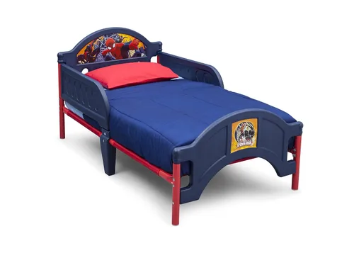 Vista 5 de Delta Children Cama de plástico para niños pequeños, Disney Frozen II y Marvel Spider-Man