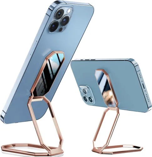 Vista 9 de A-LuGei Soporte de anillo de teléfono plegable y ajustable, agarres adhesivos para teléfono celular, soporte de patada para teléfono para Negro