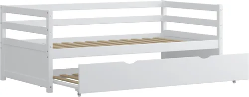 Vista 16 de Hillsdale Sofá cama individual de madera caspio con nido, color blanco
