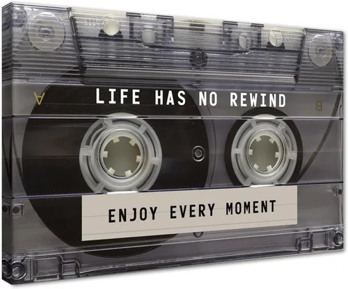 Vista 122 de Novatique Arte de Pared de Cinta de Casete Decoración de Sala de Música Póster Impreso Life Has No Rewind Casete Lienzo Arte de Pared Pósters